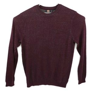 Dickies Mens Sweater Burgundy Marled Long Sleeve C